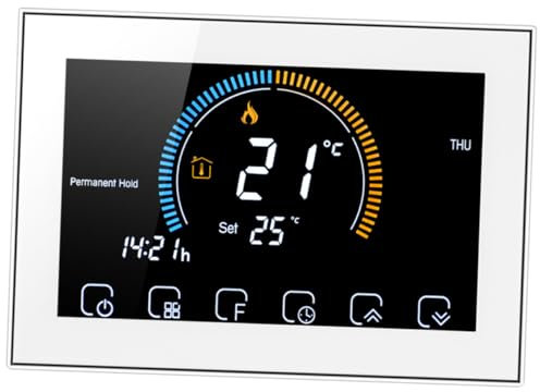 Mikikit 1satz Smart Thermostat Intelligente Temperaturregelung Mit LCD-Touchscreen Programmierbar Für Fußbodenheizung Installieren Energiesparend Design