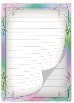 Briefpapier Motiv Natur Blättern pastell Briefblock für Mädchen Kinder und Erwachsene Geschenk elegant pastell bunt grau textur (Block A4 mit 25 Blätter)