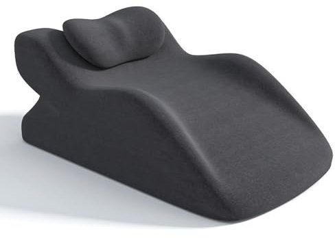 NUACOS Keilkissen Bett Lesekissen, Venenkissen Beinhochlagerungskissen, Memory Schaum Dreieckskissen mit Abnehmbare Kopfstütze, für Bett, Sofa, Sitzen, Schlafen, Ruhe,Schwarz