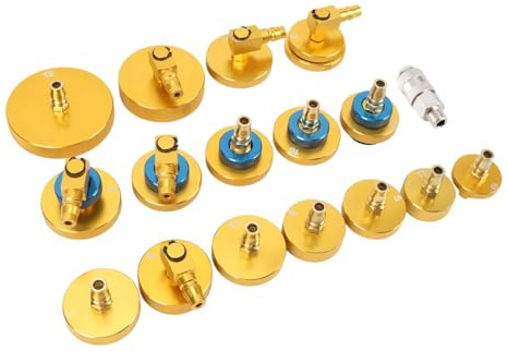 UPALDHOU 17st Bromsvätska BLEEDER ADAPTER KIT BROME BLEEDING TOOL SET Brake Line Adapters för de Flesta Fordon med Lagringslåda Gjorda Av Aluminium