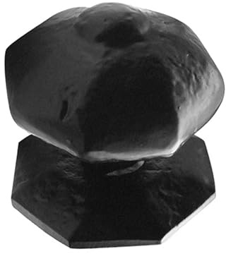 Black Antique Centre Door Knob 63mm Octagonal, Black Centre Door Knobs, Vintage Cast Iron Door Knob, Antique Cast Iron for Exterior Front Door. from Ironmongery Hardware Online