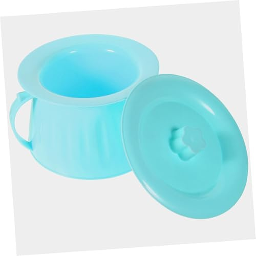 HAPINARY Pot de Chambre Portable avec Couvercle Bleu Urinoir Stable Antidérapant PP Résistant pour Adultes Garçon Fille et Camping