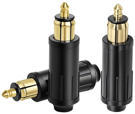 3 Stück DIN Stecker 12V Zigarettenanzünder Stecker Auto 12V KFZ Universalstecker Stecker Jede Europäische Stecker DIN Buchse Adapter für Auto Motorrad Lkws Motorräder DIN-Steckdose
