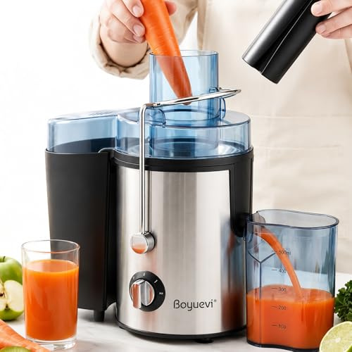 Juicer Machines for Whole Fruits and Vegetables Centrifugal Juicer with Wide 3 Feed Chute, Easy Clean Dishwasher Safe Juice Press, Stainless Steel Juicer Extractor, 800W Motor Juice Maker Machines