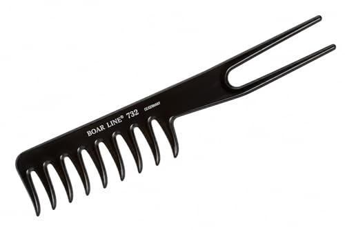 Peine Ahuecador Profesional de Púas Anchas BOAR LINE 732, Peine Afro para Rizos, Volumen de Raíz y Método Curly, Peine Tenedor para Cabello Rizado, Ondulado y Permanente