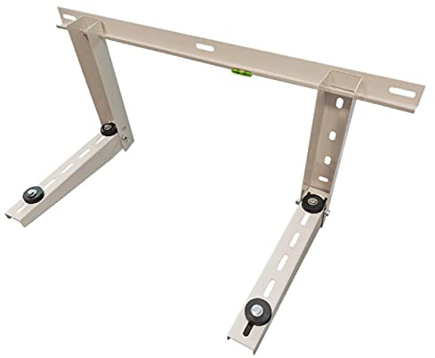 MB Soporte de Acero para Aires acondicionados de Exterior: Ancho Ajustable, con amortiguadores de Vibraciones y Arandelas para Aislamiento acústico y eléctrico
