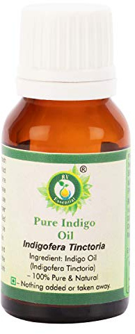 Aceite Indigo | Indigofera tinctoria | Para pelo | Para cuerpo | Para masaje | Aceite puro indigo | 100% natural puro | Indigo Oil | 15ml | 0.507oz By R V Essential