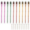 relaxdays Torche Jardin, Lot de 10, Bambou, Lampe Huile pour Dehors, avec mèches de Rechange, Hauteur : 90 cm, coloré