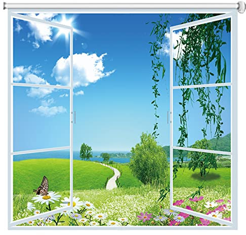 Rollo Rollo aus 100% UV-Block mit Baum- und Blumenmuster, Sonnenschutz Verdunkelungsrollo für Schlafzimmer Wohnzimmer Küche, Nach Maß (Size : 120cm x 140cm(3.9ft x 4.6ft))