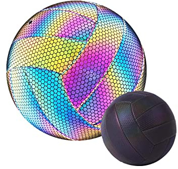 Luckxing Glühender Reflektierender Volleyball, Leuchtender Volleyball – Reflektierend – Holografisch – Leuchtet im Dunkeln – Für Outdoor Und Indoor Geeignet – Ideal Für Groß & Klein – Unisex