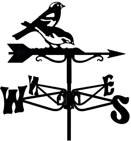 ANCNA Mini Chaffinches Weathervane in Garden Outdoors Weather Vane Stainless Steel Black Spray Paint Outdoor Sheds Iron Yard Roof Barns Decoration Professional Measuring Tool Mount Easy Use