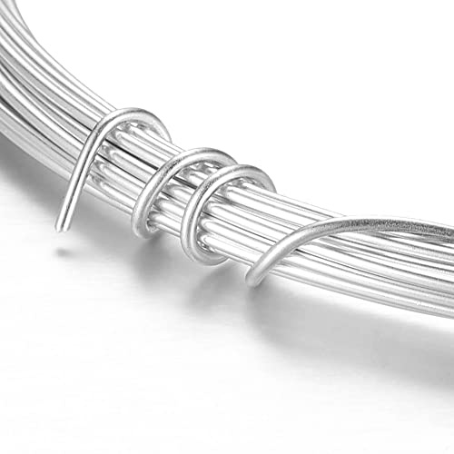 Perlin Aluminiumdraht 1 mm 12 m Silber Schmuckdraht Basteldraht Biegedraht Modellierdraht Dekodraht für DIY Schmuck Floristik