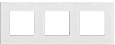 Maclean MCE731W 3-Fach Glasrahmen Panel 228x86mm für Steckdose Modulare Wandsteckdose Unterputzdose Wanddose Einbaudose Unterputz Montage (3-fach Glasrahmen für Steckdose, Weiß)
