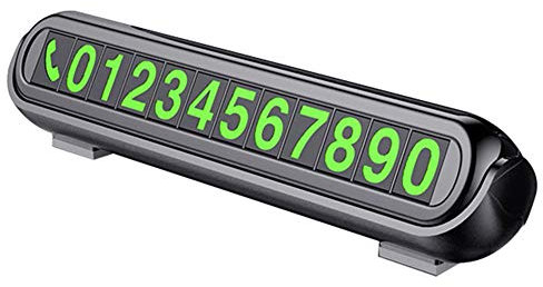 Auto Temporäre Parkkarte, Leuchtende Auto Telefonnummernschild Auto Styling Telefonnummer Kartenschild Auto Bewegliche Nummer Karte Dashboard Parkkarte Telefonnummer Karte Aufkleber,Schwarz