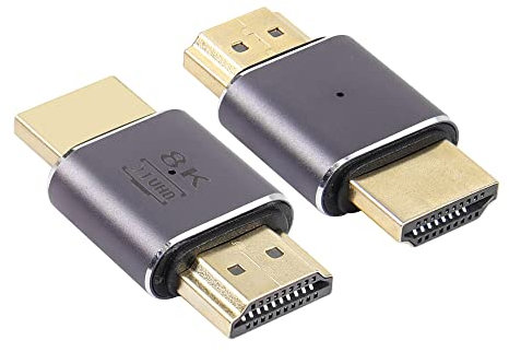 RIIEYOCA 8K&60Hz Adattatore HDMI maschio-maschio Connettore HDMI 2.1UHD Estensore 3D Supporto 8K@60Hz / 4K@120Hz, confezione da 2 pezzi