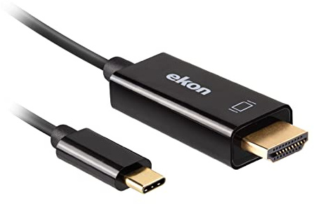 Ekon cavo USB-C HDMI, maschio maschio, 1.5 metri, risoluzione 4K Ultra HD, connettori dorati, per TV, smartphone, proiettori, laptop, PC, MacBook, PlayStation, Nintendo Switch