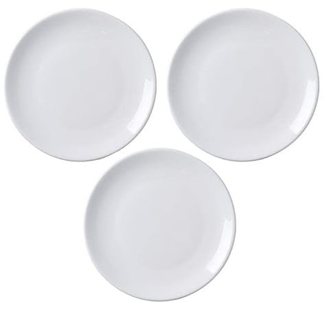 MBBITL Porcelain Appetizer Plates Set of 3, 5 Inch White Dessert Salad Plates, Small Dinner Plates for Sides Snack Sauce, Kitchen Ceramic Serving Dishes