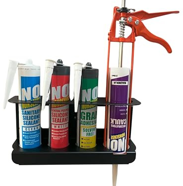 Silicone & Sealant Tube Holder - Wall Mounted Caulking Rack | Stores silicone, sealant and adhesive tubes securely. Ideal for garages, workshops, vans and trade professionals.