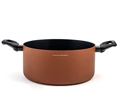H&H Alessandro Borghese Paprika Casseruola 2 Manici in Alluminio Antiaderente, 24cm