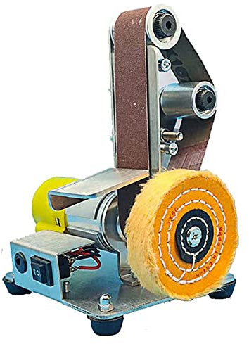 Mini ponceuse à bande, ponceuse à bande électrique, affûteuse de polissage-meulage réglable, ponceuse électrique réglable à 7 vitesses, pour la fabrication de couteaux, le travail du bois, le métal,