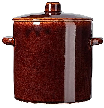 KADAX Pentola in gres porcellanato, in ceramica con manici laterali e coperchio, lavabile in lavastoviglie, in ceramica, per cetrioli (2 l ver2)