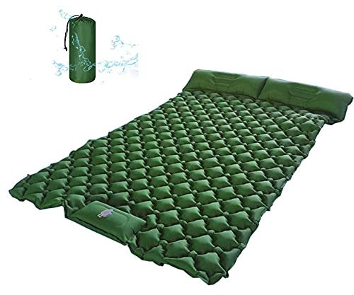 Aufblasbare Schlafmatratze für Outdoor-Picknick, TPU-Doppel-Isomatte, aufblasbare Isomatte, ultraleicht, selbstaufblasende Campingmatte mit integriertem aufblasbarem Kissen, für Outdoor, Wandern, (Ki