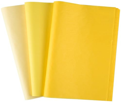 CHRORINE Set med 50 ark flerfärgat höstgult silkespapper för konstgåvor för Thanksgiving, baby shower, bröllop, födelsedag, pyssel och hantverksdekoration