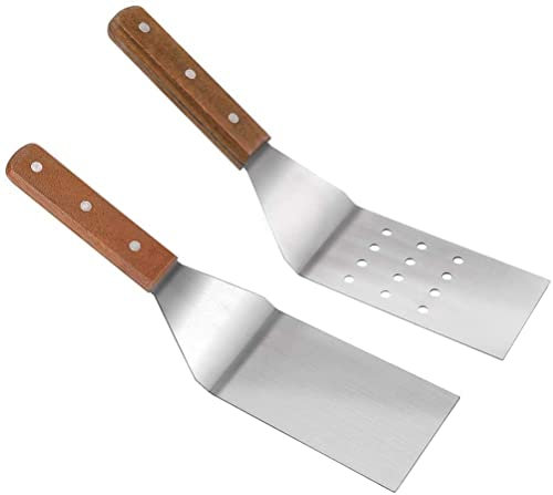 XYWHPGV 2pcs Griddle Spatula Cake Pizza Grill Spatula Dessert Cutter Lasagna Turner Wooden Handle Baking Cooking Holder(cfdff cb00c bd26c 2aad7 2a7f1 49a63