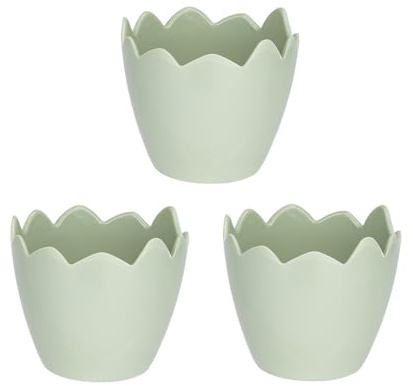 Ideen mit Herz Deko-Eierschalen | Tisch-Dekoration | Nest | Oster-Ei zum Aufstellen | Eier-Becher | befüllbar | Ø 7,8 cm | 7 cm hoch (Pastellgrün)