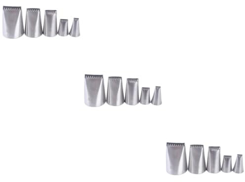 OUNONA 15pcs Shape Cake Accessories Piping Nozzles Set Stainless Steel Easy to Use for Fondant Cupcake Cookies