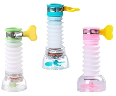 3Pcs Rotating Faucet Portable Filter Faucet Water Purifier 360 Degree Adjustable Water Tap Extension Filter Shower 360 Rotating Splash Proof Faucet Filter Kitchen Faucet Extender for Kitchen Bathroom