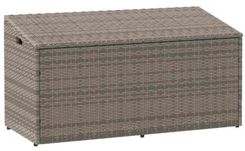 vidaXL Coffre de rangement de jardin Gris 110 x 50 x 58 cm Résine tressée