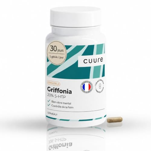 Griffonia - CUURE - Stress, Sommeil, Minceur - 30 gélules - 30 jours - 1 Gélule/Jour - Vegan - Fabriqué en France