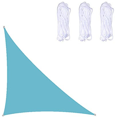 Tenda parasole a vela impermeabile, 4 x 4 x 5,7 m, triangolare, per patio, cortile, giardino, tenda esterna e schermo ombreggiante incluso
