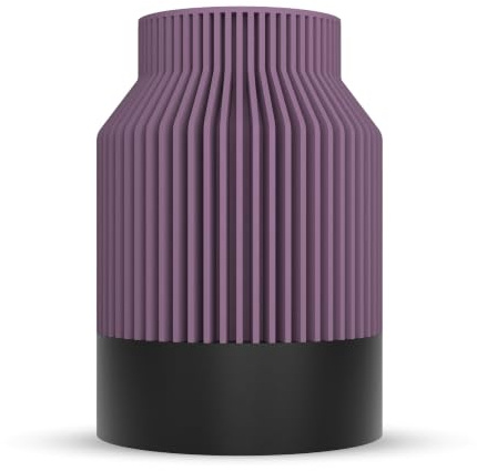 ebenkunst Kontura Vase 15 cm bruchsicher wasserdicht Blumenvase Lila | Wasserdichter PCTG-Einsatz, herausnehmbar & bis 55 °C spülmaschinenfest, moderne & bruchsichere Bio-PLA-Vase, Made in Germany