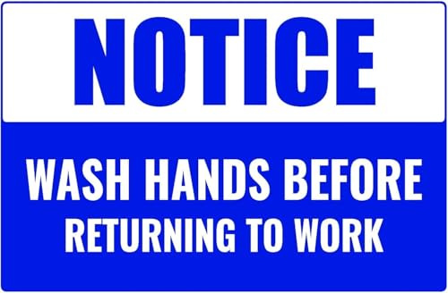 Notice Wash Hands Before Returning To Work Full Color Business Retail Counter Informational Sign |Plastic |Single-sided |12w x 8h