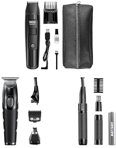 WAHL Manscaper, WAHL 2 in 1 Manscaper Tactical, WAHL Manscaper Toolbox, Multigroomer, Bartschneider, Haarschneider, Lithium-Power, USB-Ladung, Schwarz, Nass-/Trockeneinsatz, Smart Trim Technology LED