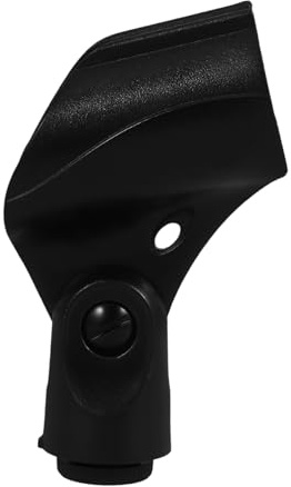 Mikrofonhalter mit Klemme, U-förmig, Kunststoff, Schwarz, Verstellbar | Drahtlose und Kabelgebundene Mikrofone, Stabile Fixierung, Schraubgewinde 15, 5mm, 28, 5-45mm