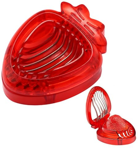 Strawberry Slicer Kitchen Tool,Strawberry Corer Remover Cutter Slicer Digging Tool Set，Strawberry Slicer， Kitchen Gadget for Baking,Jam Making and Fruit Salad Preparation
