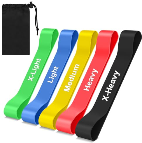 Fefod Bandes Élastiques pour Corriger Hallux Valgus, 5PCS Bandes de Résistance Pieds, Kit 5 Niveaux Élastiques, Separateur Orteil, Correcteur Hallux Valgus, Fasciite Plantaire Rééducation Barefoot