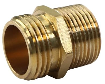 Adattatore a testa esagonale in ottone, filettatura maschio, raccordo for irrigazione da giardino, giunto di collegamento, prolunga for tubo in rame