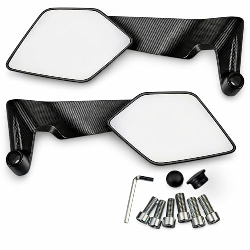 Topolenashop Coppia Specchietti Retrovisori Moto per Manubrio in Alluminio Regolabili – Specchi Laterali Universali con Kit Viti – Compatibili Moto Naked e Scooter – 175804