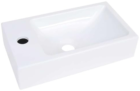 Xhnifbn SMC - Lavabo compatto da 400 x 220 x 90 mm, con foro per rubinetto, per WC degli ospiti e bagno, moderno lavabo da appoggio o lavabo da incasso in materiale composito