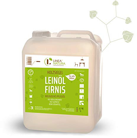 LINEA NATURA® - Leinöl-Firnis | Holzschutz Leinölfirnis | Holzsiegel | reines hochwertiges natürliches Öl (2,5 L)
