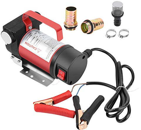 Dieselpumpe Selbstansaugend DC 12v, Elektrische Ölabsaugpumpe Kraftstoffpumpen Transferpumpe, Ölpumpe für Kraftstoff Flüssigkeit, für Schwerlastfahrzeug LKW Auto-Motor 40L / min 160W