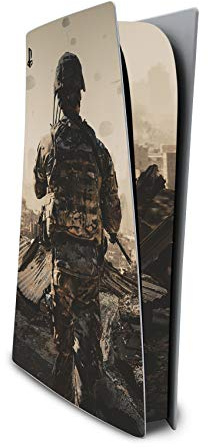Finest Folia Schutzfolie kompatibel mit PS5 Disc Edition Design Cover Vinyl | Sticker Battlefield Zubehör Folie für Spielekonsole Gehäuse Aufkleber Hülle als Kratzschutz Schutz Sticker