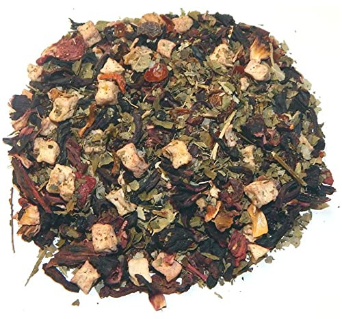Tee-Express Heimischer Obstkorb Früchtetee mit Himbeer-Rhabarber-Sahne-Geschmack - loser Tee (1000g)
