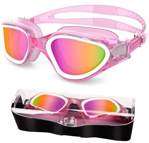 HotSrace Schwimmbrille Anti-Beschlag UV-schützend auslaufsicher weiches Silikon klare Sicht leicht verstellbar, für erwachsene Männer Frauen und Jugendliche