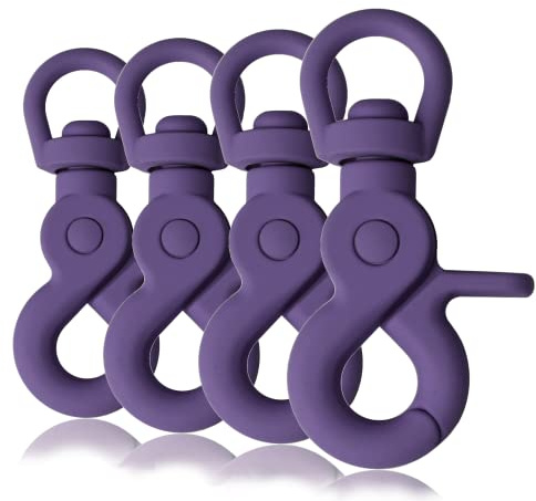 Ganzoo Scherenkarabiner Haken für Hunde-Leinen, Silikon-Beschichtung, Dreh-Gelenk, L: 61 mm, Öse 10 mm, Schnappkarabiner, Wirbelkarabiner, Paracord 550, Zinkdruckguss
