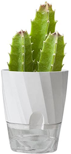 Idezek Selbstbewässernder Blumentopf - Blumentöpfe für den Innenbereich - Töpfe für Zimmerpflanzen Wicking Töpfe, moderner dekorativer Pflanztopf für Zimmerpflanzen, Aloe, Kräuter, Usambaraveilchen